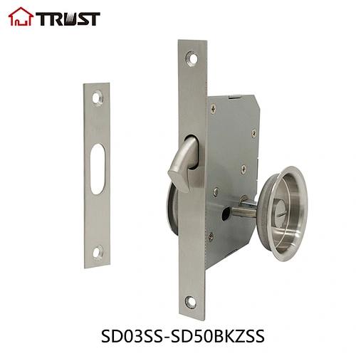 华信 SD03SS-SD50BK-ZSS 系列隐藏式室内移门锁体 锌合金椭圆勾舌
