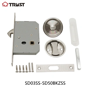 TRUST SD03SS-SD50BK-ZSS Sliding Cavity Door Lock SS304 Handle With Mortise Lock