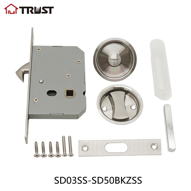 华信 SD03SS-SD50BK-ZSS 系列隐藏式室内移门锁体 锌合金椭圆勾舌